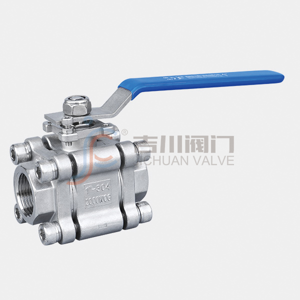 Three piece high-pressure ball valve